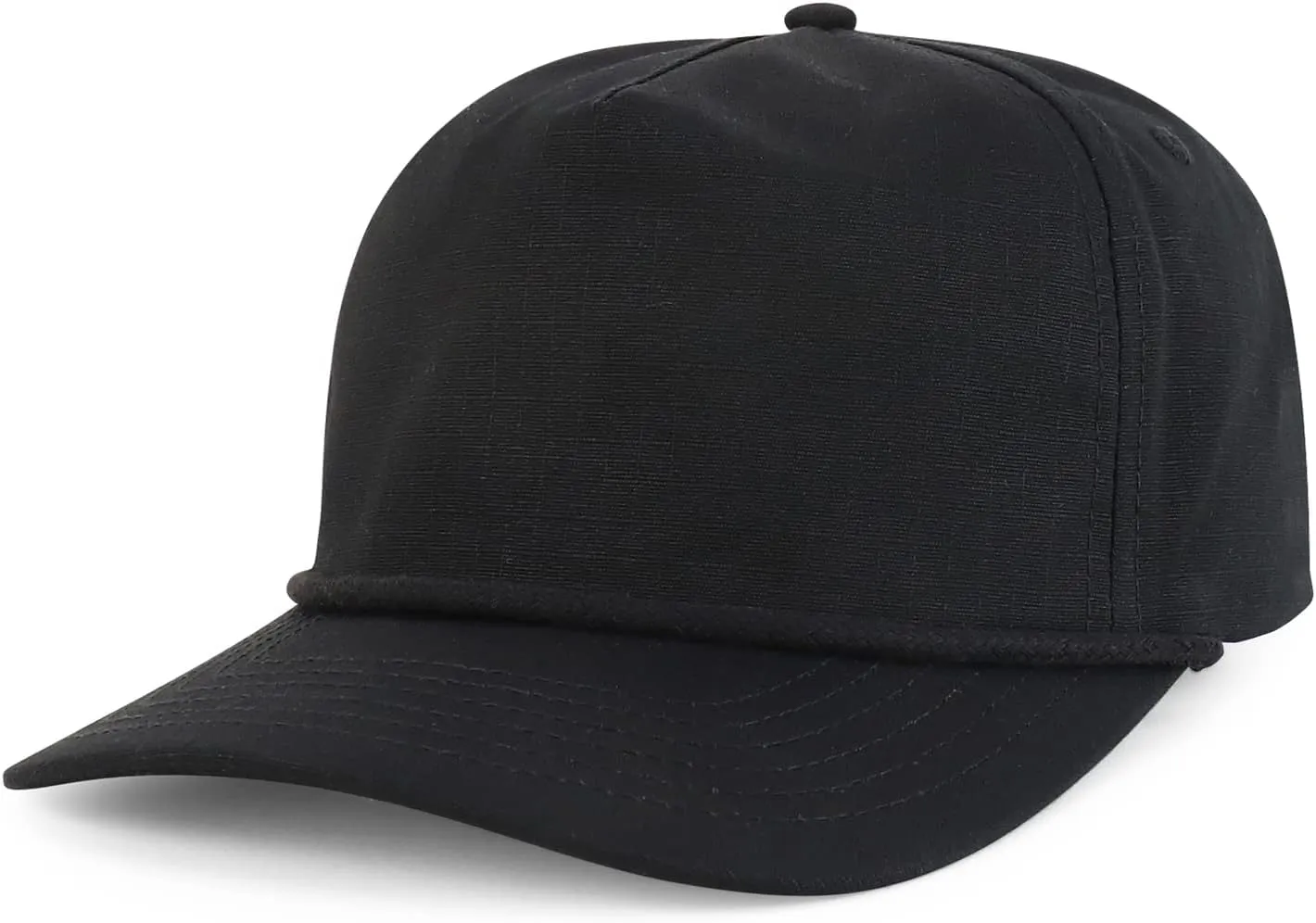 Trendy Apparel Shop 5 Panel Ripstop Cotton Snapback Cap