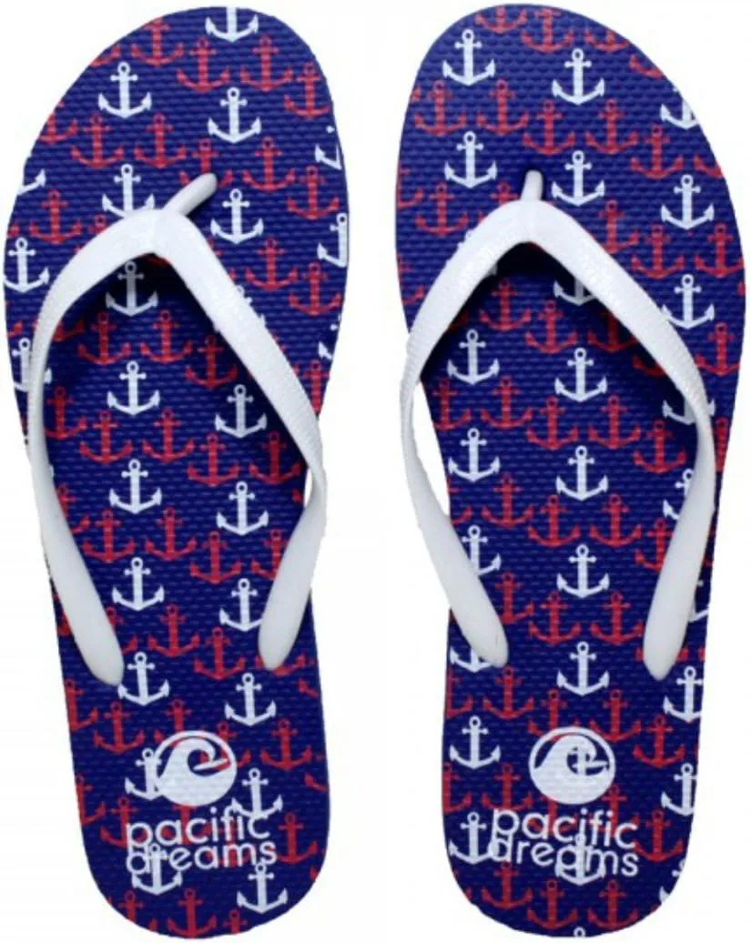 Trendy Nautical Sailboat Anchor Starfish Flip Flops Mermaid Thong Sandal Slipper