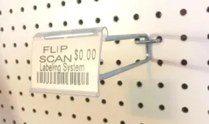 Trion Brand (50 Pack) 4 Inch Flip Scan Metal Peg Hooks w/Label Holder 1/8" to 1/4" Pegboard