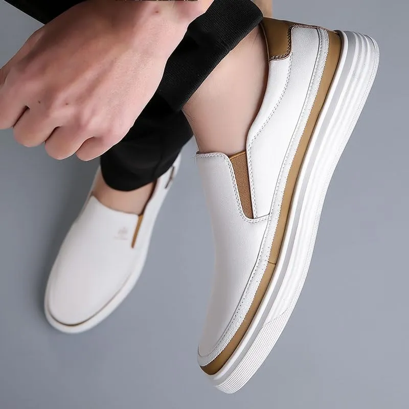 Trsorini Mens Casual Shoes Soft Comfortable Flat Lightweight Moccasin Classic Breathable Leather Men's Shoes