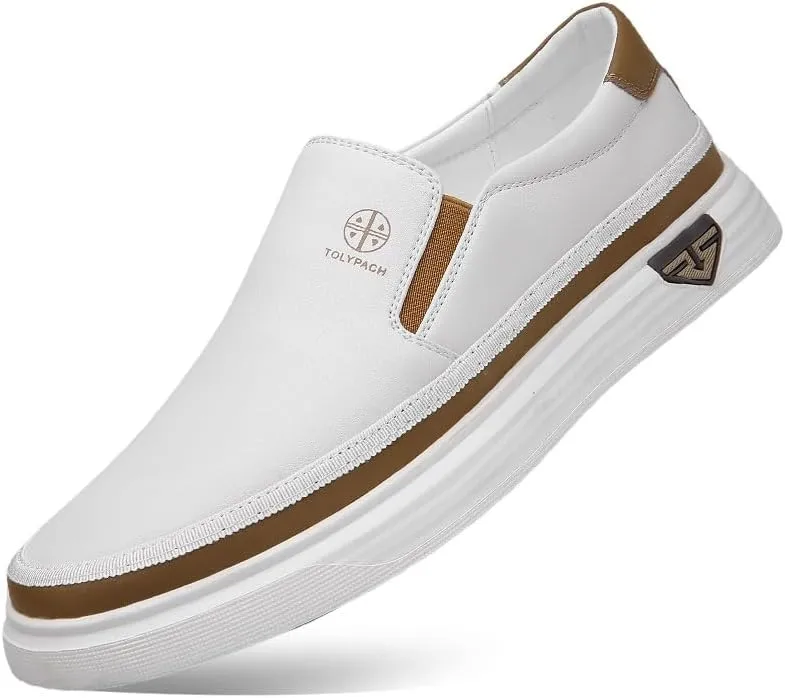 Trsorini Mens Casual Shoes Soft Comfortable Flat Lightweight Moccasin Classic Breathable Leather Men's Shoes