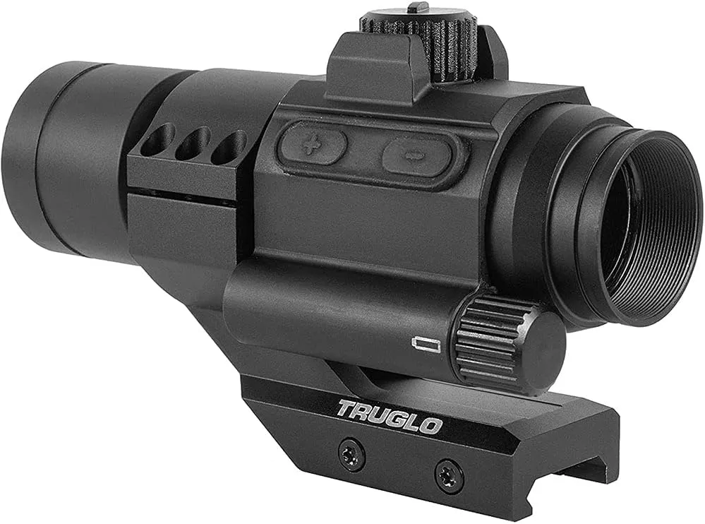 TruGlo Ignite 30mm 2-MOA Hunting Durable Lightweight Waterproof Fogproof Shock Resistant Adjustable Aluminum Dot Sight | Rubber Lens Cover, Battery & Cantileverrail Mount Included