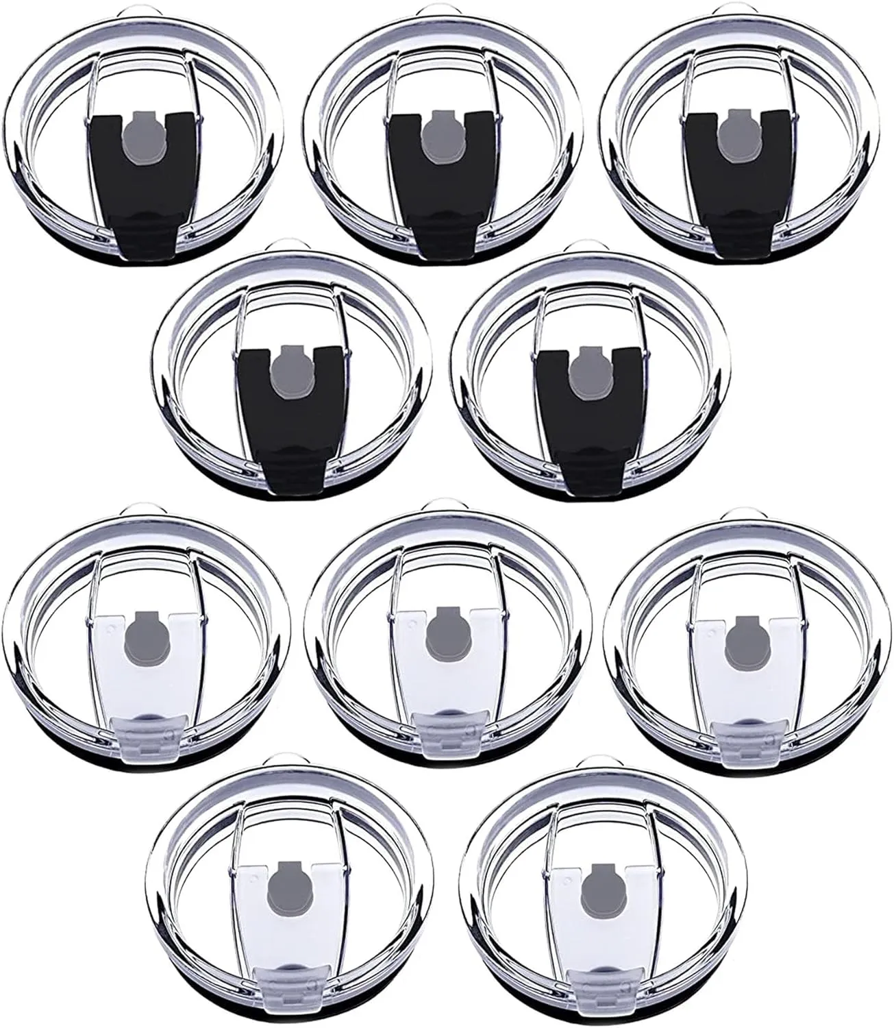Tumbler Lids Spillproof 20oz,10 Pack Splash Resistant Lid for Beast,Juro,Ozark Trail,Rae Dunn,Atlin,Coffee Mug and More Cooler Cup,Covers for 20oz Tumbler (20OZ-10P)