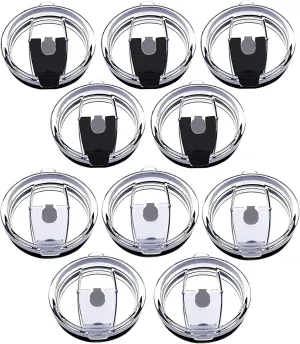 Tumbler Lids Spillproof 20oz,10 Pack Splash Resistant Lid for Beast,Juro,Ozark Trail,Rae Dunn,Atlin,Coffee Mug and More Cooler Cup,Covers for 20oz Tumbler (20OZ-10P)