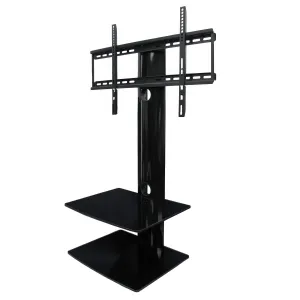 Tygerclaw TV Stand with Dual Shelves for TVs from 32-65" - Black|Meuble pour téléviseur TygerClaw avec 2 tablettes pour téléviseurs de 32 po à 65 po - noir