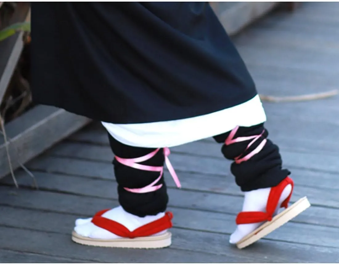 UZAIN Anime Kimetsu no Yaiba Cosplay Clog Shoes Kamado Tanjirou Shinobu Cosplay Sandal Prop Oshitari with Socks