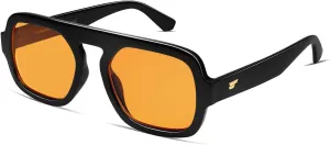 VANLINKER Retro Square Aviator Sunglasses for Women Men 70s Vintage Style Trendy Flat Top Rectangle Sun Glasses VL9826