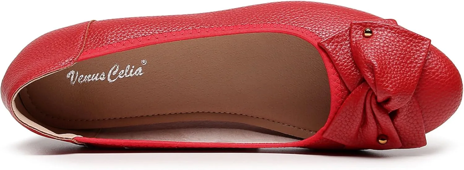 VenusCelia Women's Bows Dance Flats Shoes