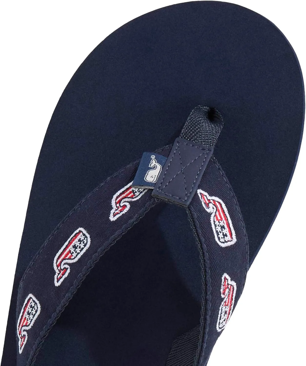 vineyard vines Men's Embroidered Flag Whale Foam Flip Flop