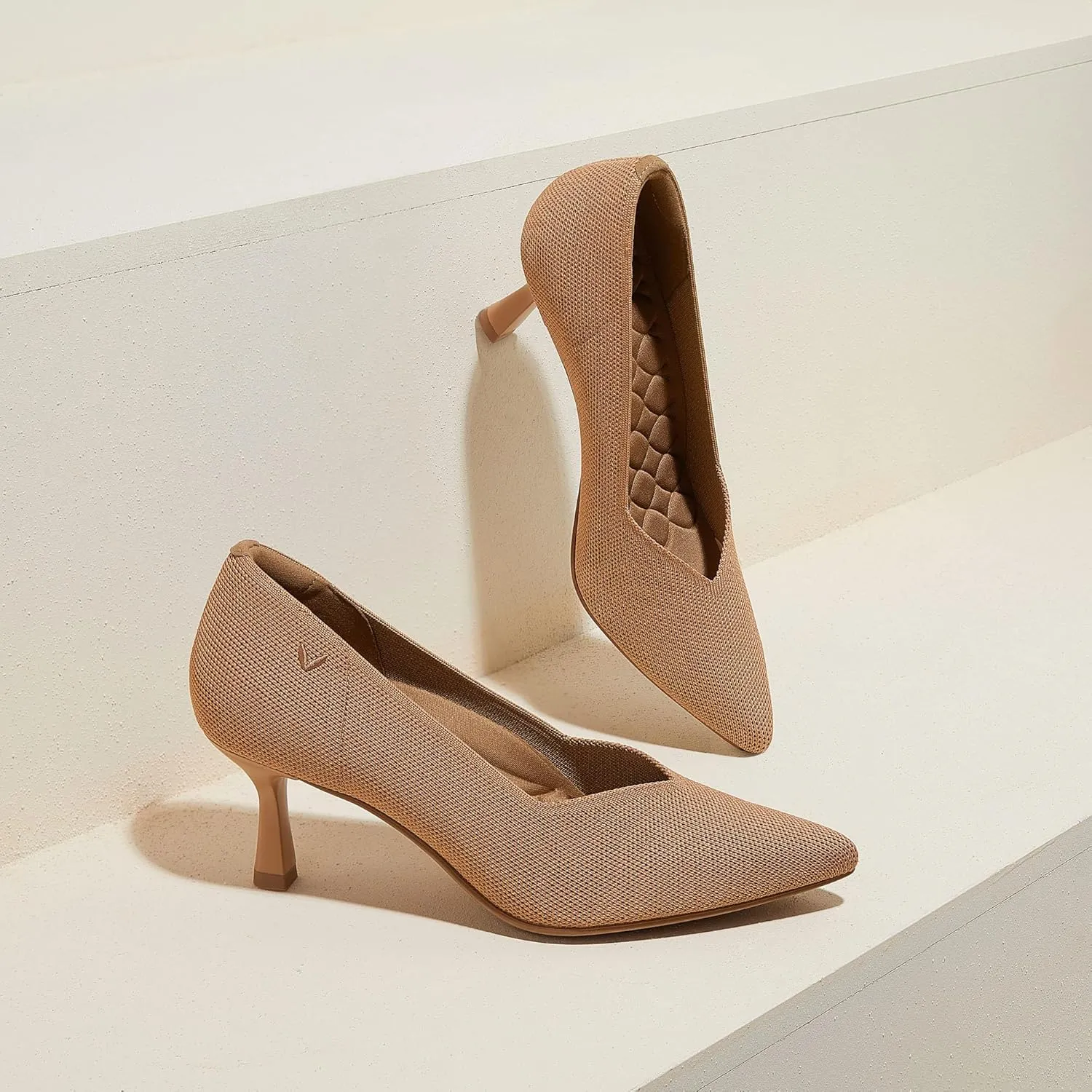 VIVAIA Anna Women's Pumps Mid Heels Pointed Toe Shoes for Women Comfortable Office Work Dress Shoes