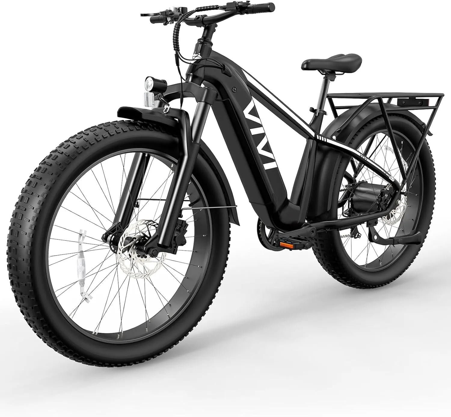 Vivi ACE01 Electric Bike for Adults, 26" x 4.0 Fat Tire Ebike, 1475W Peak Motor Torque Sensor Electric Mountain Bike, 25MPH Electric Bicycle with 48V 15AH Battery, Hydraulic Brake, UL 2849 Certified