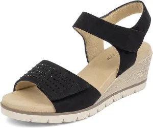 VJH confort Women's Wedge Sandals, Comfort Memory Foam Rhinestone Sandal with Adjustable straps