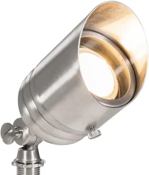 VOLT 20-Pack 12V Fat Boy Stainless Steel Outdoor Spotlights with 5W 2700K Warm White 400 Lumen MR16 LED Bulbs for Low Voltage Landscape Lighting of Yard, Lawn, Garden, Patio, Trees & House