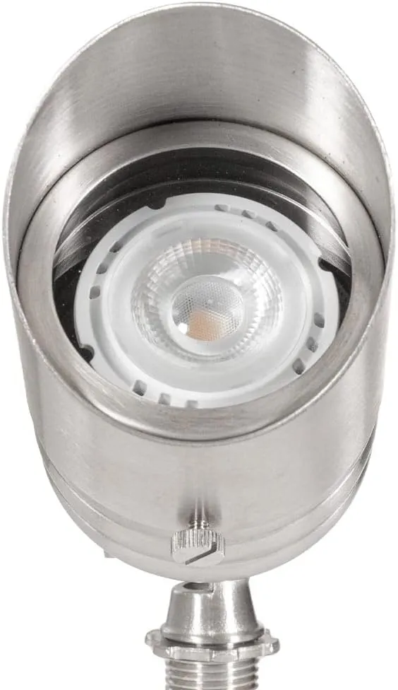 VOLT 20-Pack 12V Fat Boy Stainless Steel Outdoor Spotlights with 5W 2700K Warm White 400 Lumen MR16 LED Bulbs for Low Voltage Landscape Lighting of Yard, Lawn, Garden, Patio, Trees & House