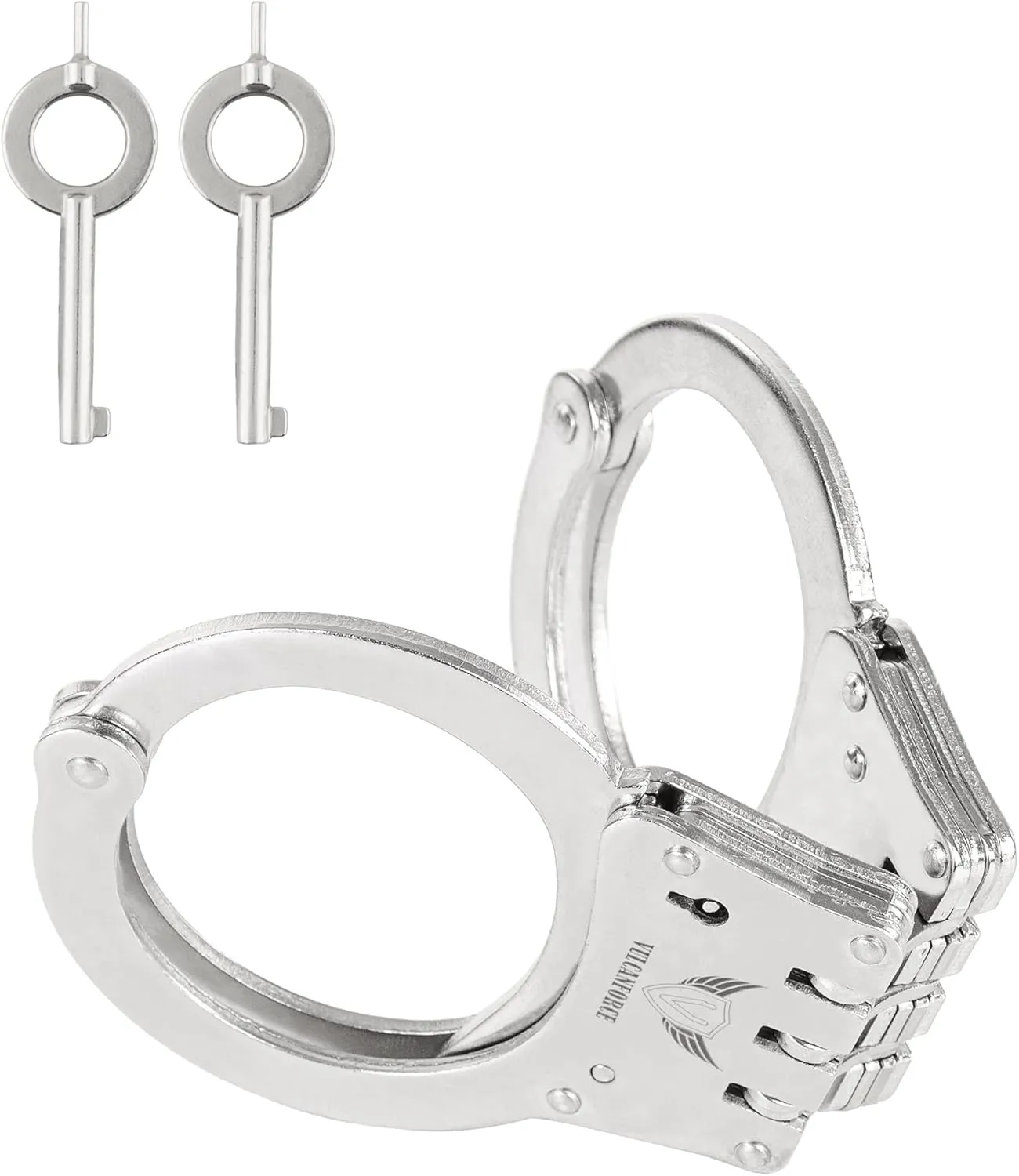 vulcanforce Professional Grade Steel Hinged Handcuffs – Double Locking Tactical Handcuff with 2 Keys – Extra Sturdy, Used by Various Law Enforcement & Police Departments Worldwide