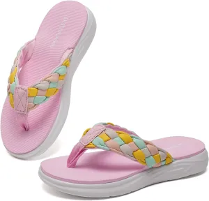 WateLves Girls Flip Flops Non-Slip Casual Thong Sandals Summer Sandal Shoes for Beach Swim Pool (Little Kid/Big Kid)