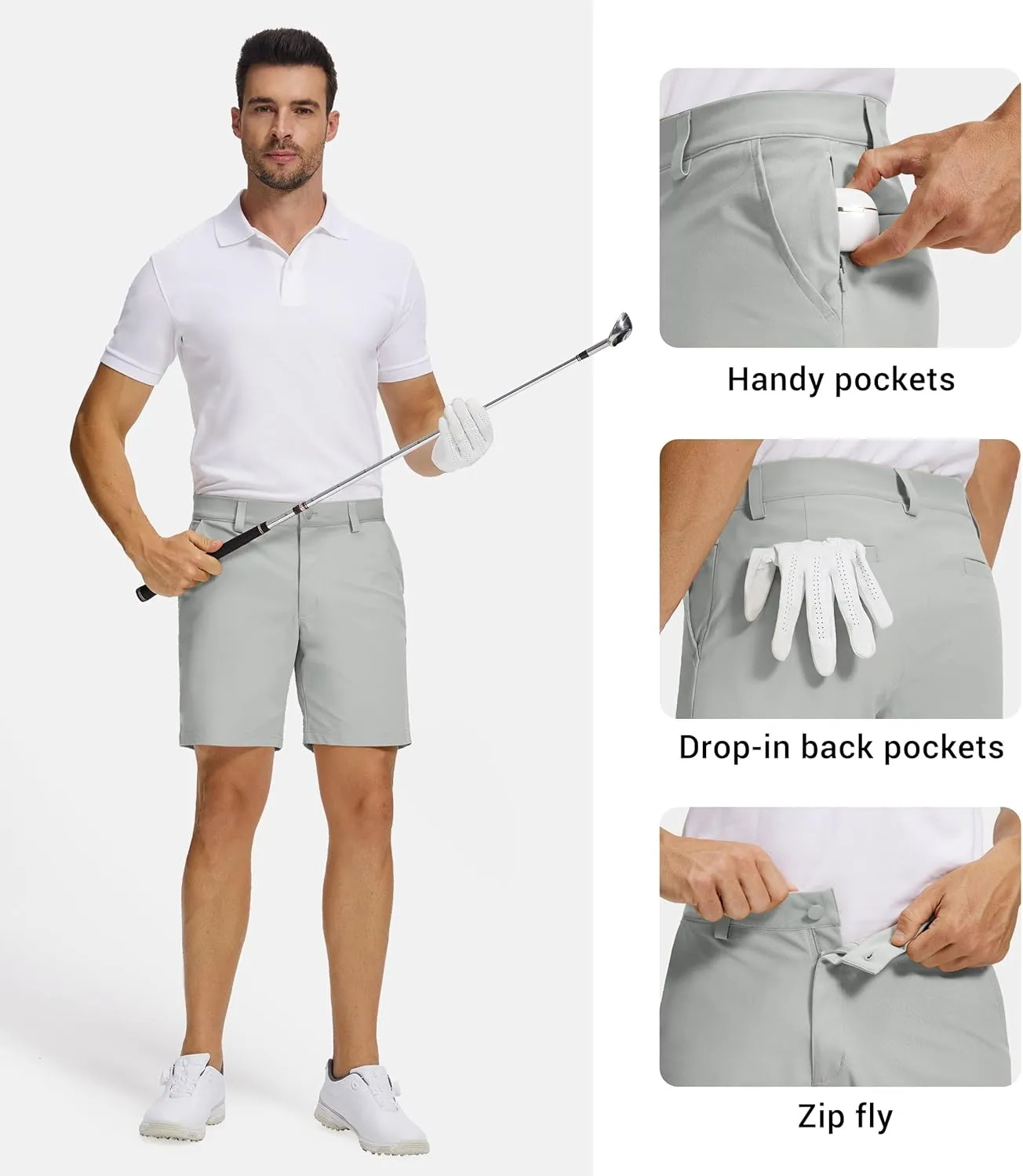 Willit Men's Golf Shorts Stretch Work Dress Shorts Quick Dry Athletic Casual Shorts with Pockets 7"/ 9"/11''