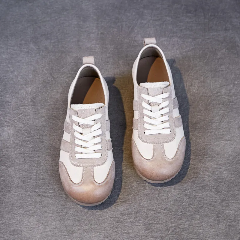 Women Soft Leather Training Flat Casual Shoes