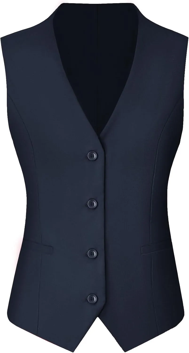 Women's 3 Piece Suit Lady Business Casual Office One Button Slim Fit Blazer Jacket Vest Pants Set