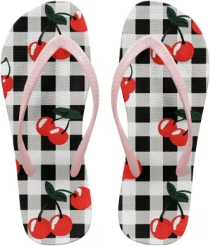Women's Beach Flip-Flops Tropical Style Lightweight Thong Sandals with EVA Sole Non-Slip Pool Shower Slippers