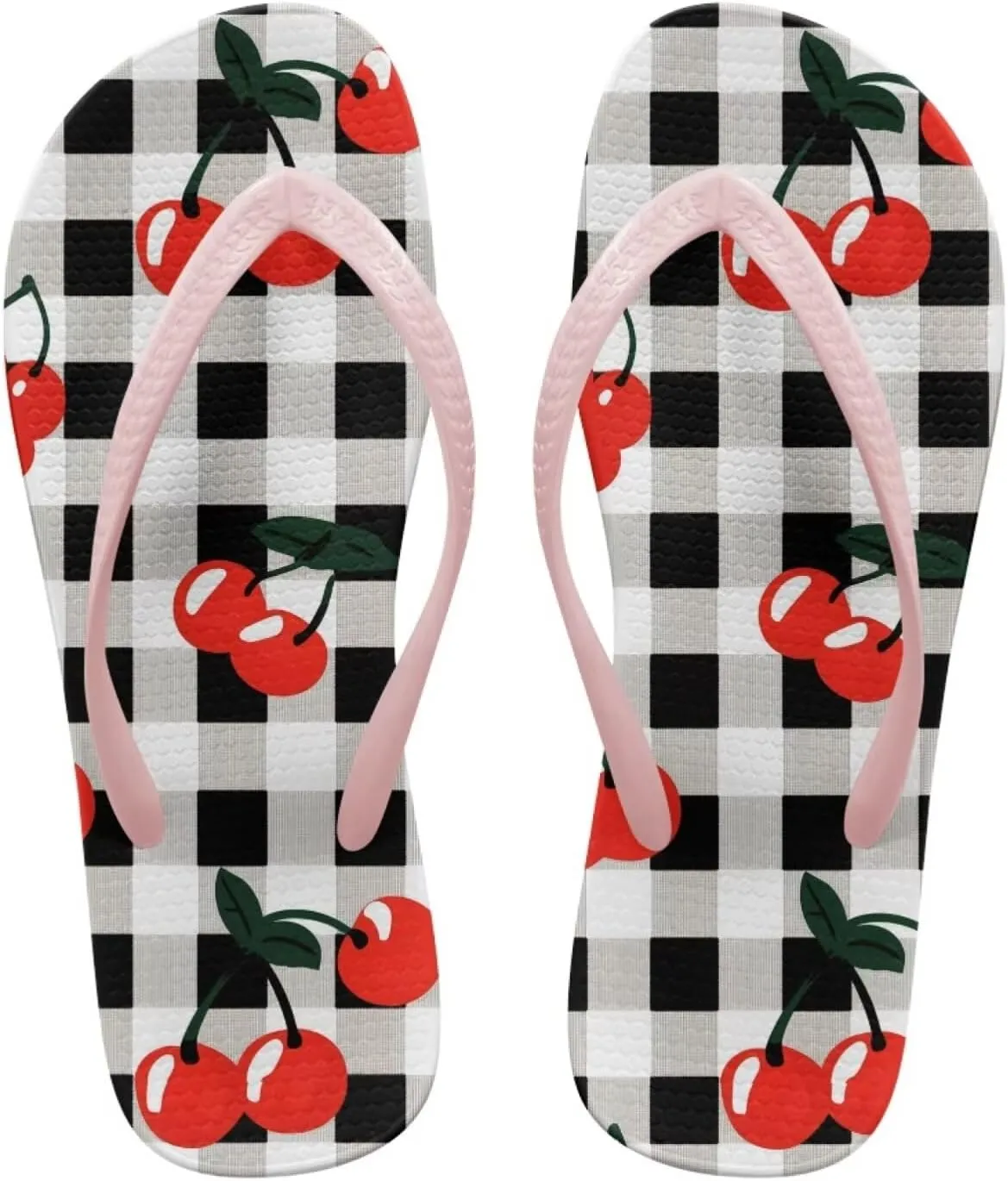 Women's Beach Flip-Flops Tropical Style Lightweight Thong Sandals with EVA Sole Non-Slip Pool Shower Slippers