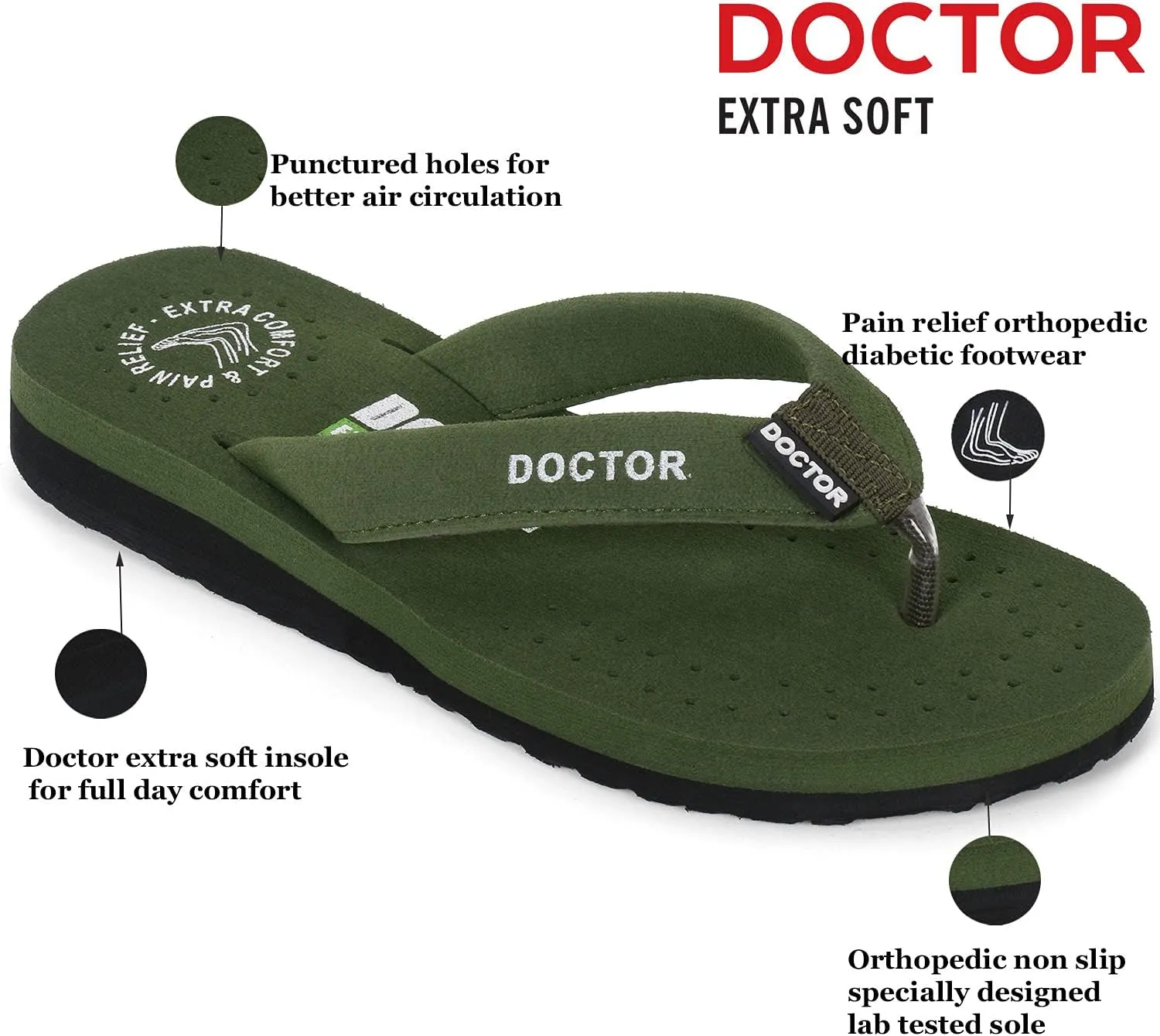 Women's Care Orthopaedic Diabetic Comfortable MCR Flip-Flop Slippers D-16