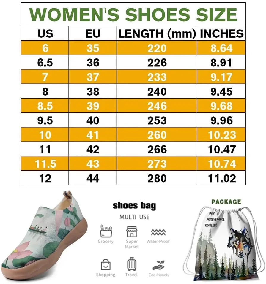 Women's Cat Painted Casual Loafers Slip On Knitted Mesh Walking Shoes Comfortable Lightweight Ladies Travel Shoes