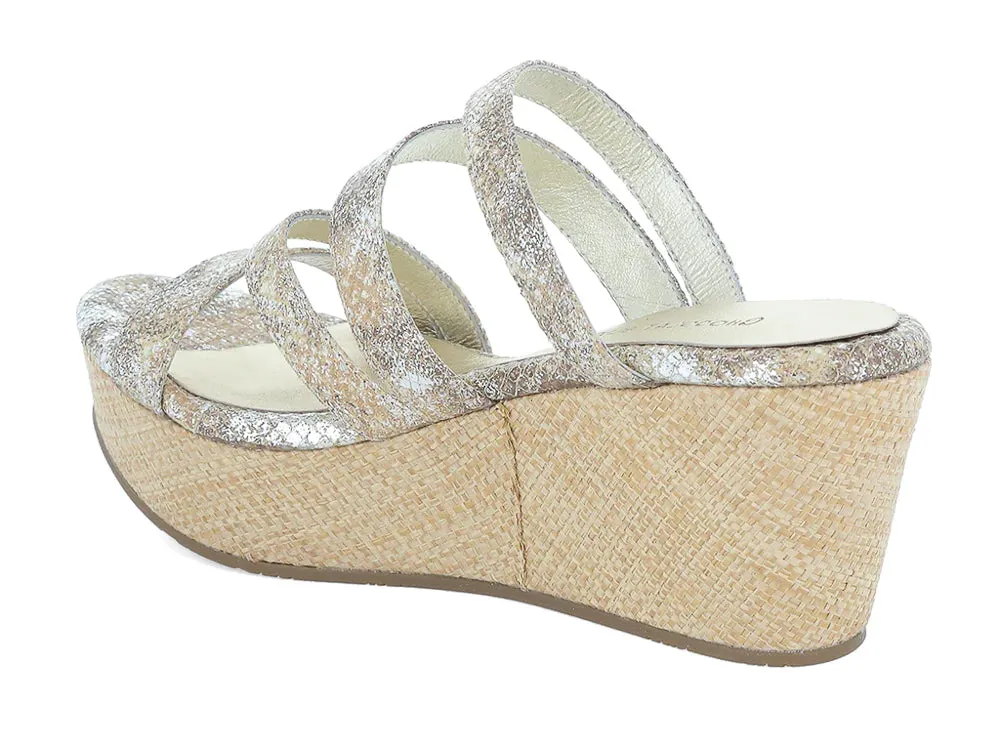 WOMEN'S CHOCOLAT BLU WAVY TAN SNAKE PLATFORM SUMMER SANDAL