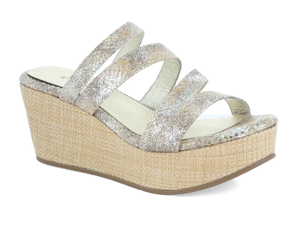 WOMEN'S CHOCOLAT BLU WAVY TAN SNAKE PLATFORM SUMMER SANDAL