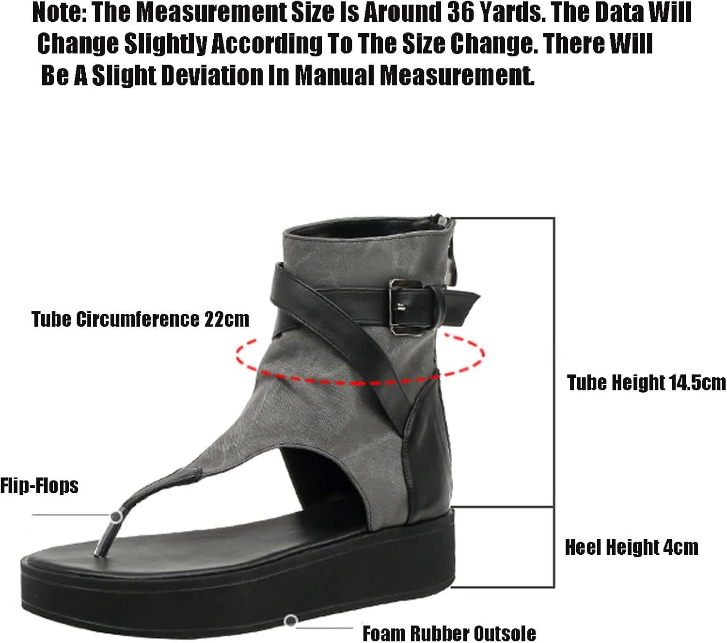 Women's Denim Platform Bohemian Gladiator Sandals Chunky Bottom Clip Toe T-Strap Back Zip Roman Sandals with Buckle Decor Casual High top Walking Beach y2k Sandals