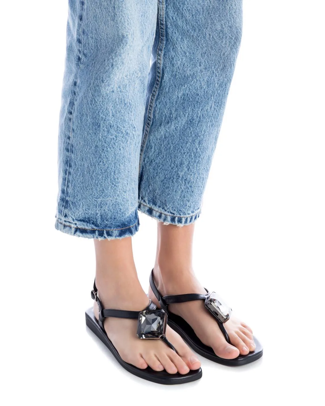 Women's Flat Sandals By XTI_45577_Black