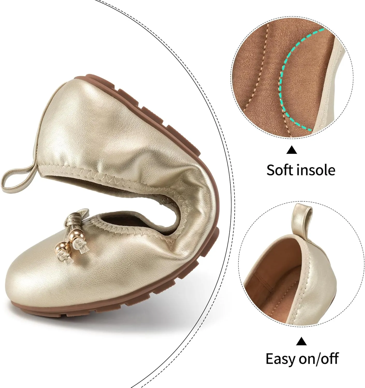 Womens Flats Ballet for Work: Dress Comfortable Walking Flat - Casual Ladies Wedding Shoe