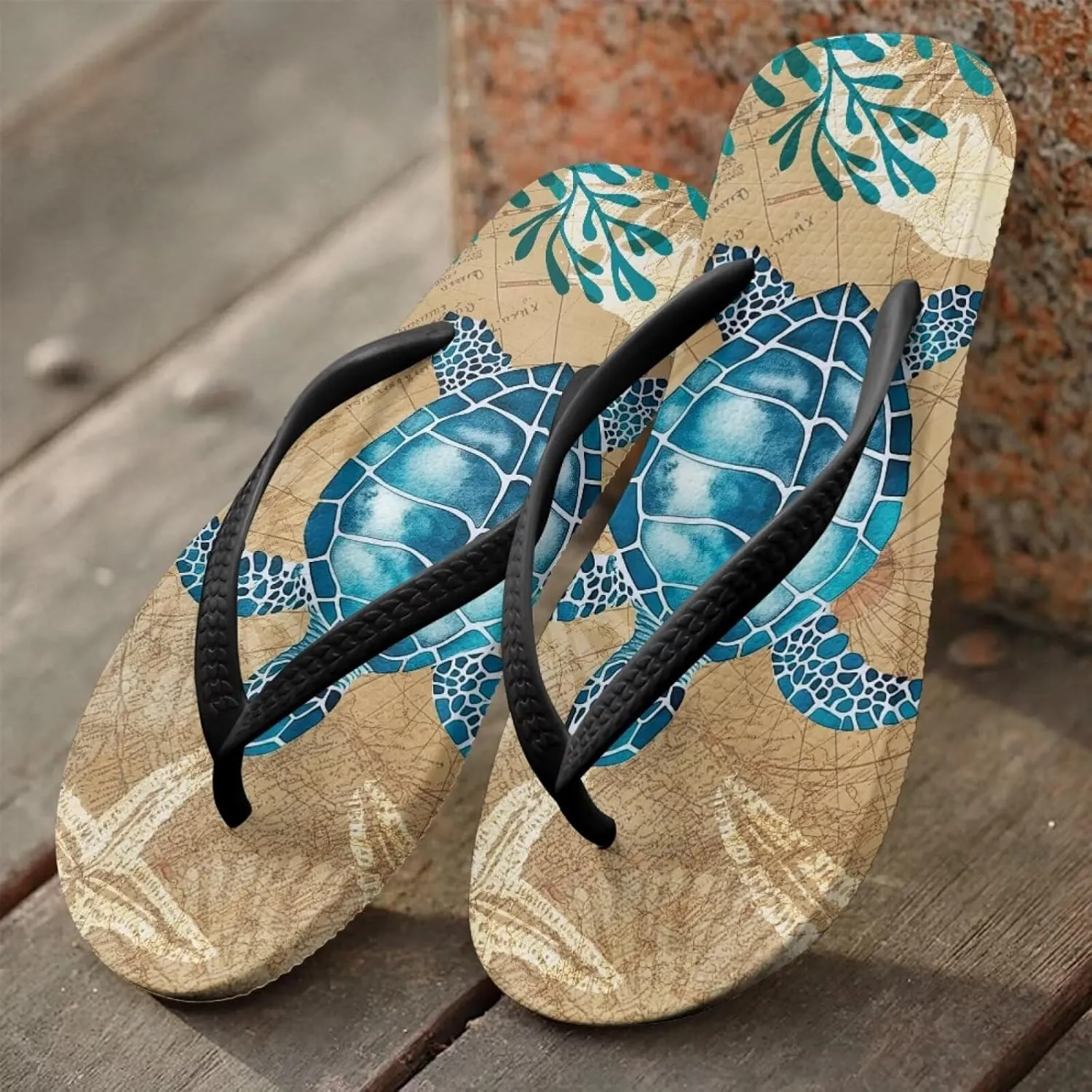 Women's Flip-Flops Cartoon Animal Pattern Slippers Women's Casual Beach Sandals Soft & Comfortable Sole