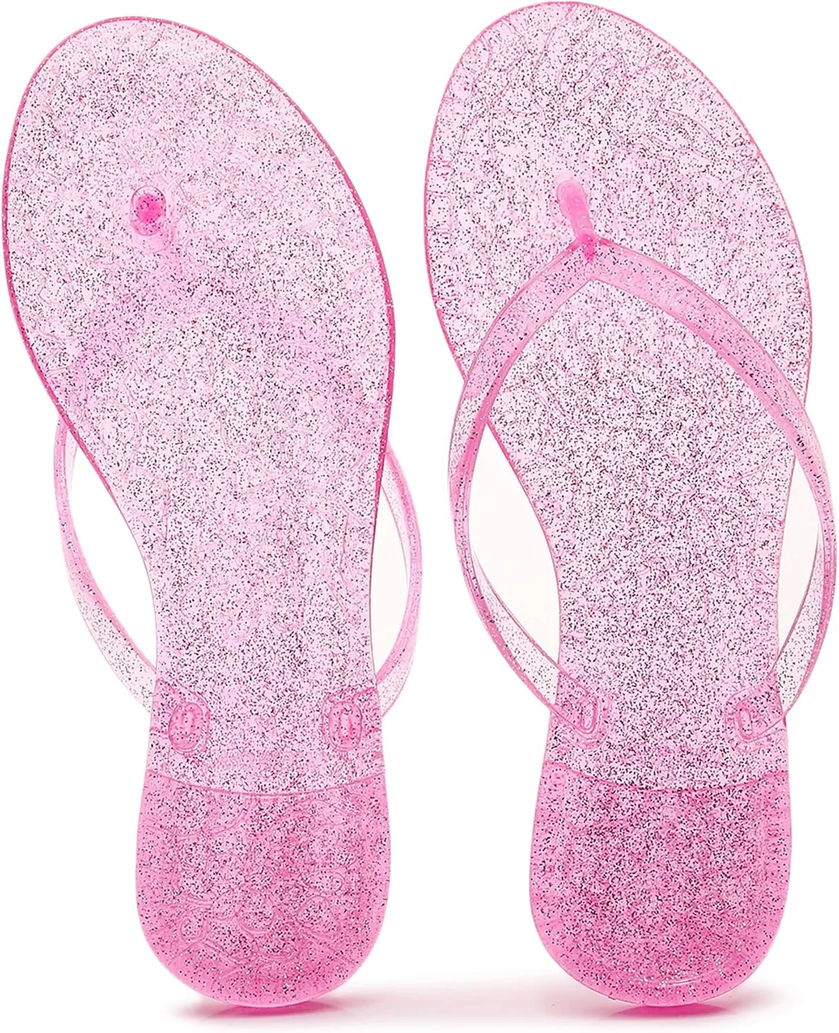 Womens Flip Flops Thong Sandals Jelly Shoes Flat for Ladies Slides Black Slippers Size 9 Slip On Summer Beach Dressy