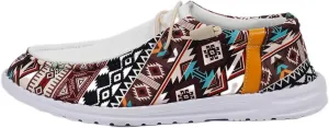 Women's Geometric Patterns Canvas Loafers Bohemian Design Lace-up Adjustable Cushioned Sole Lightweight Breathable Fabric Anti-Slip Casual Walk Drive Outfits Summer Fall