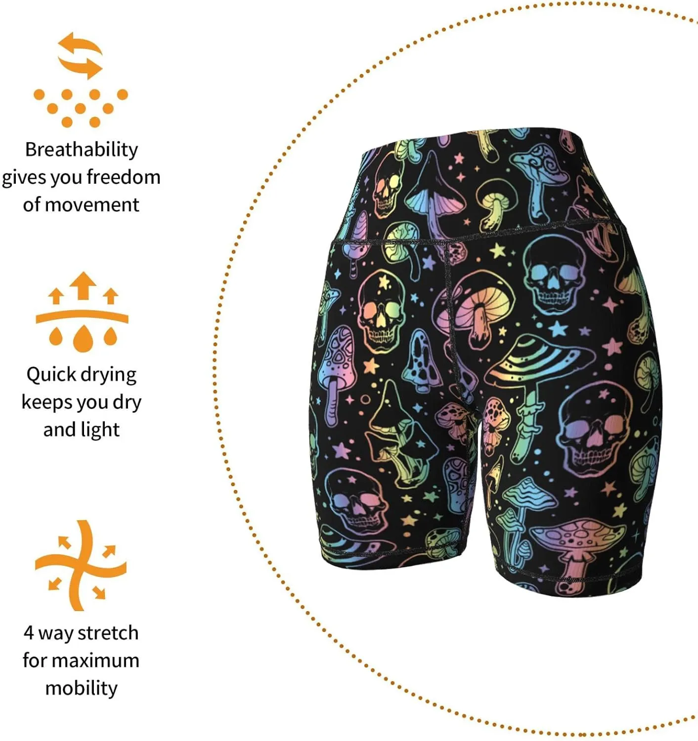 Women's High Waist Bike Shorts for Workout Sports Athletic Running Hiking Biker Yoga Gym Size