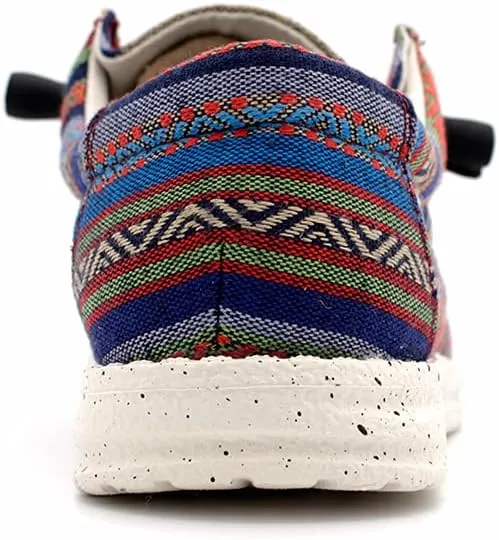 Womens Hola Multicolor Canvas Upper Fashion Slip On Loafers