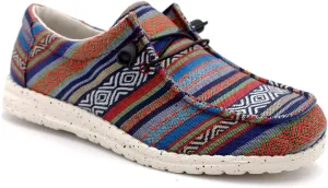 Womens Hola Multicolor Canvas Upper Fashion Slip On Loafers
