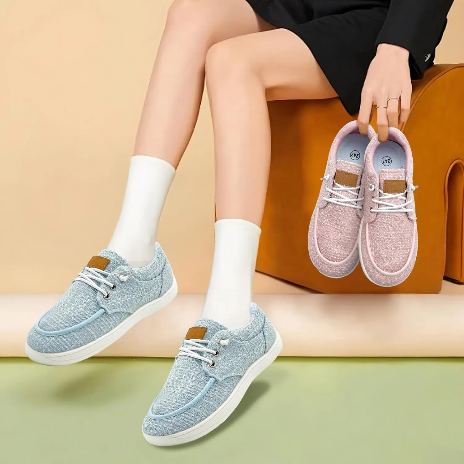 Women's Loafers Slip Ons Shoes Casual Comfortable & Lightweight Canvas Loafers Flats Walking Sneakers, Loafers Size 5.5-Size 12
