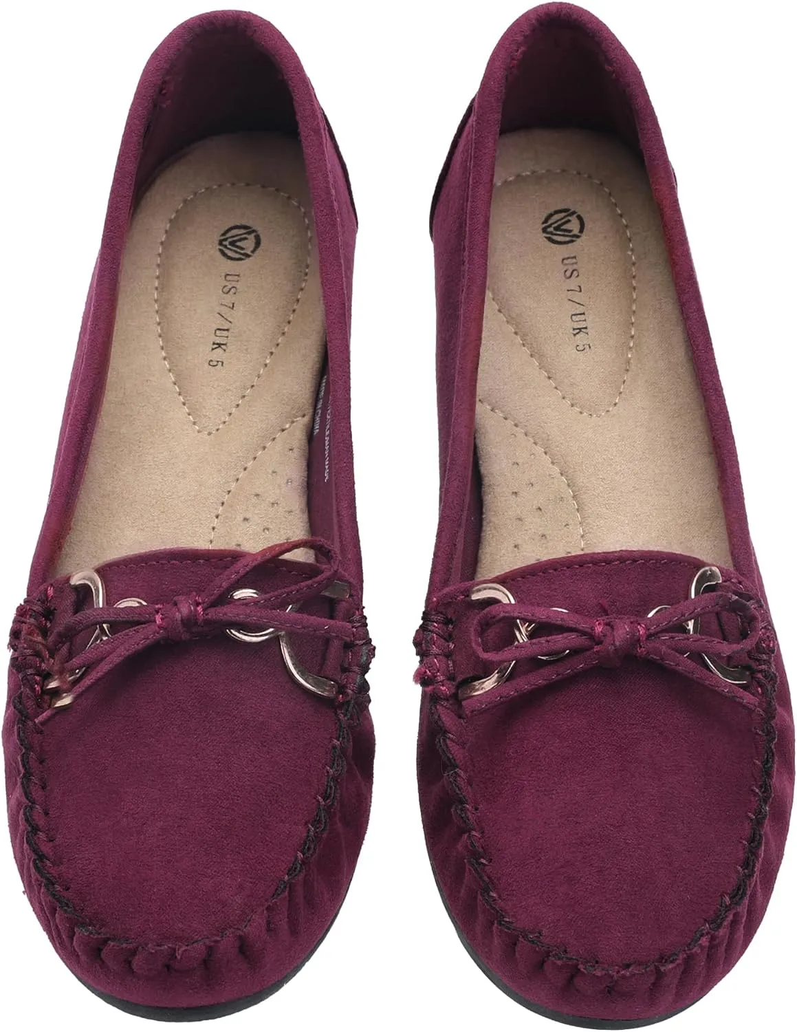 Women's Loafers Slip Ons Shoes with Bowknot Driving Flats Casual Comfort Walking Penny Loafers for Women