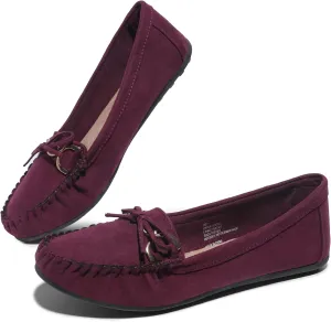 Women's Loafers Slip Ons Shoes with Bowknot Driving Flats Casual Comfort Walking Penny Loafers for Women
