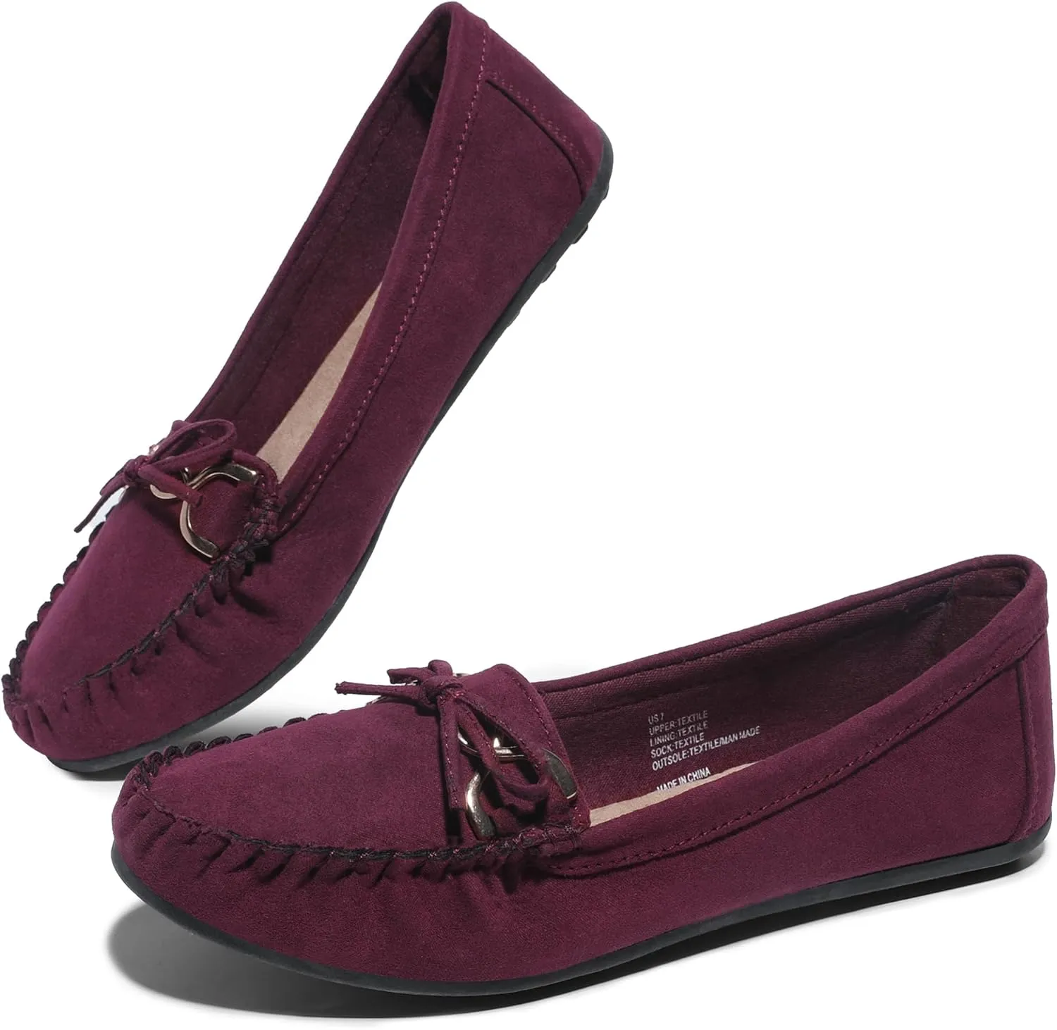 Women's Loafers Slip Ons Shoes with Bowknot Driving Flats Casual Comfort Walking Penny Loafers for Women