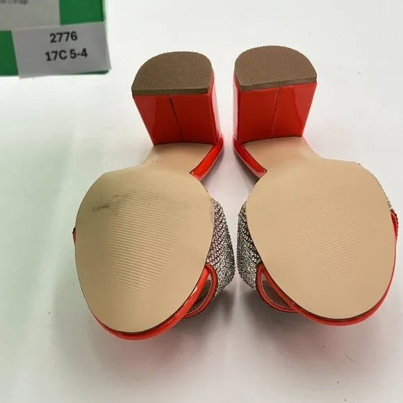 Women's Low Chunky Block Heels Sandals Open Toe Slip On Sandals Comfortable