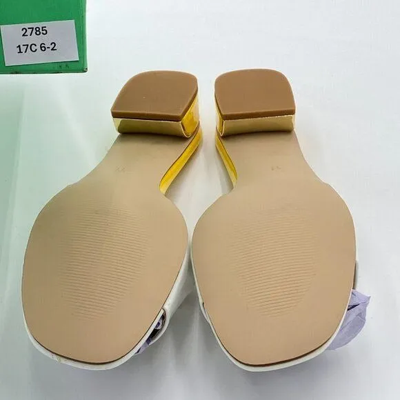 Women's Low Chunky Block Heels Sandals Open Toe Slip On Sandals Comfortable