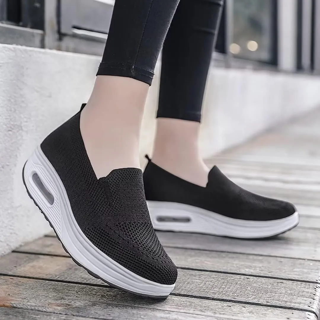 Women's Orthopedic Sneakers,Mesh Elastic Thick Sole Sneakers,2023 New Orthopedic Walking Shoes with Arch Support Sandals,Premium Fashion Platform Sneakers Comfortable Walking Shoes