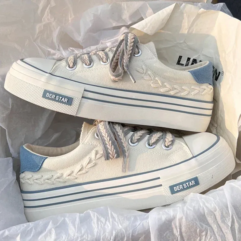 Women's Outdoor Blue Canvas Sneakers/ Trainers/ Shoes