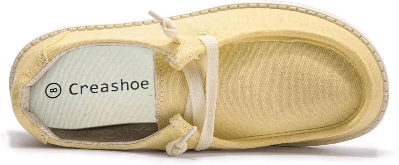 Women's Slip On Canvas Loafers - Breathable Low Top Casual Sneakers for Walking, Outdoor & Travel - Anti-Slip Comfort Shoes with Lightweight EVA Sole
