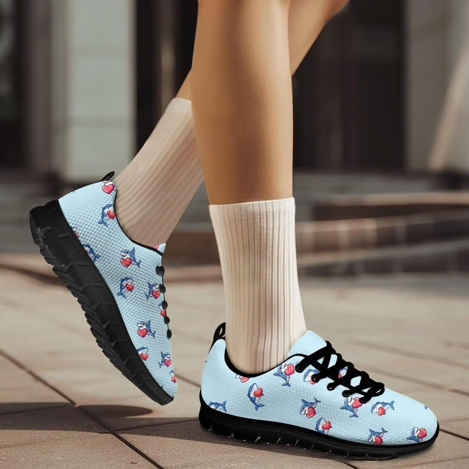 Women's Supportive Running Workout Shoes Low Top Casual Shoes Breathable Outdoor Travel Shoes for Wslking Size 5-12 Black Sole