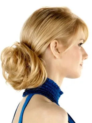 Womens Synthetic Hairpiece ''Swirly''-Caramel Kiss: 8 w/chunky gold & red hi-lights