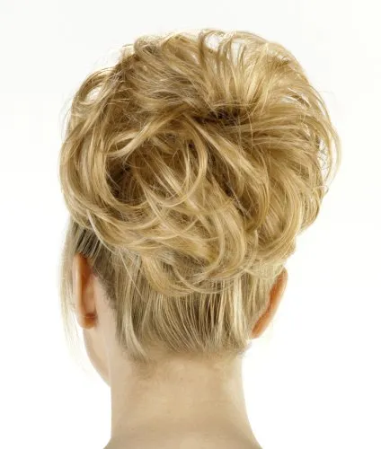 Womens Synthetic Hairpiece ''Swirly''-Caramel Kiss: 8 w/chunky gold & red hi-lights